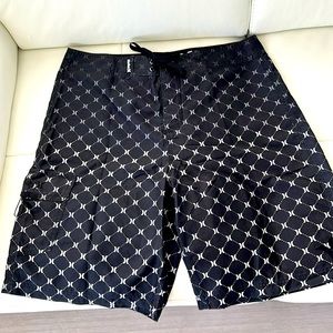 Hurley Icon Vintage Board Shorts, Black with ombré patterned Hurley Icon EUC